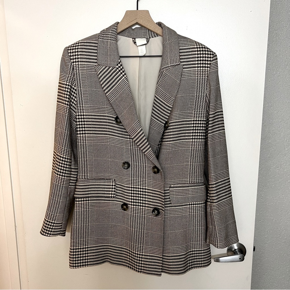H&M Size 2 | Brown Houndstooth Blazer